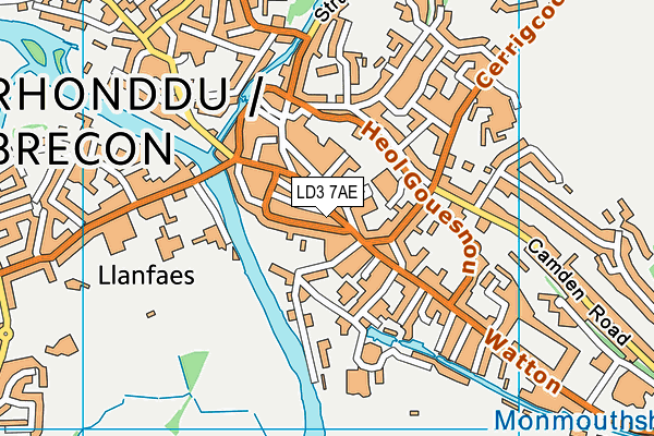 LD3 7AE map - OS VectorMap District (Ordnance Survey)