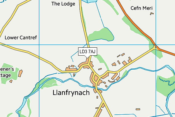 LD3 7AJ map - OS VectorMap District (Ordnance Survey)