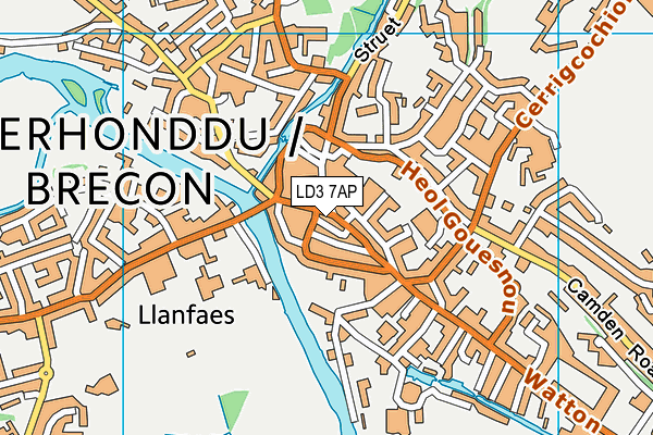 LD3 7AP map - OS VectorMap District (Ordnance Survey)