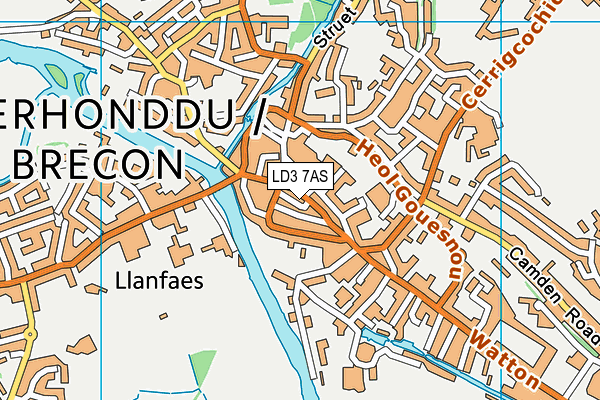 LD3 7AS map - OS VectorMap District (Ordnance Survey)