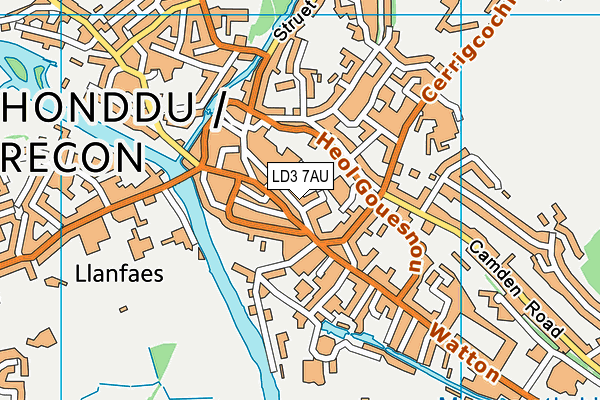LD3 7AU map - OS VectorMap District (Ordnance Survey)