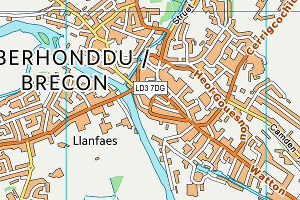 LD3 7DG map - OS VectorMap District (Ordnance Survey)