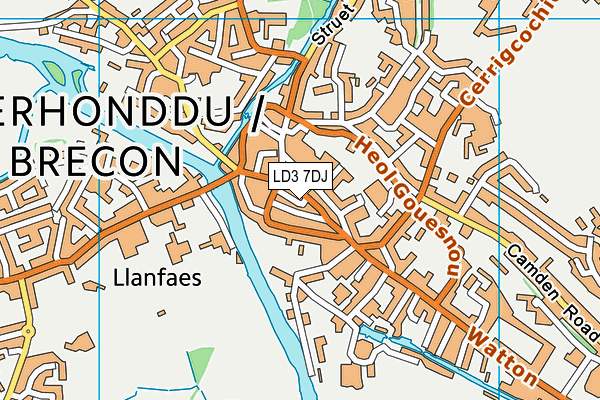 LD3 7DJ map - OS VectorMap District (Ordnance Survey)