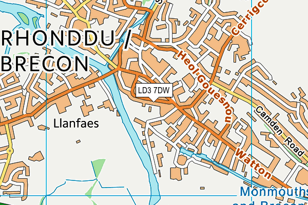 LD3 7DW map - OS VectorMap District (Ordnance Survey)