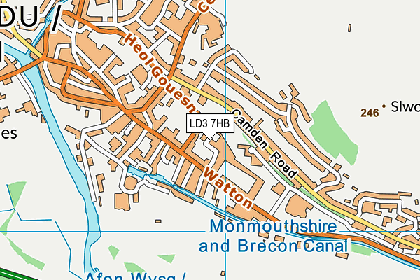 LD3 7HB map - OS VectorMap District (Ordnance Survey)