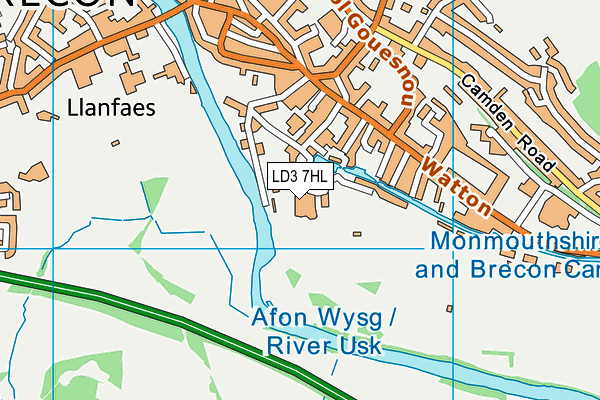 Ysgol Penmaes map (LD3 7HL) - OS VectorMap District (Ordnance Survey)
