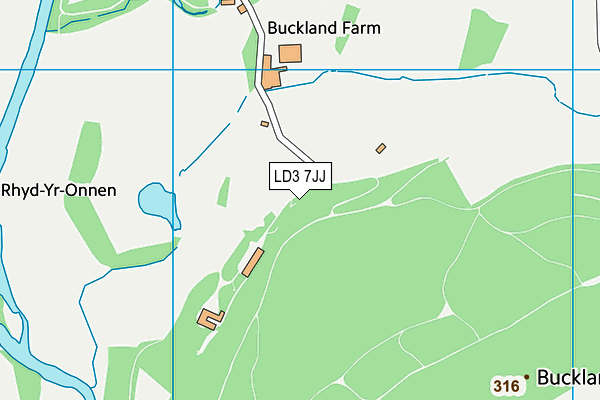 LD3 7JJ map - OS VectorMap District (Ordnance Survey)