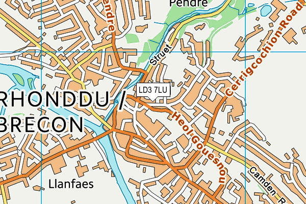 Mount Street C.P. Junior map (LD3 7LU) - OS VectorMap District (Ordnance Survey)