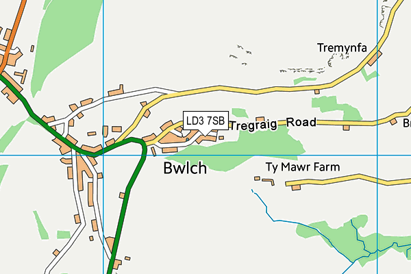 LD3 7SB map - OS VectorMap District (Ordnance Survey)