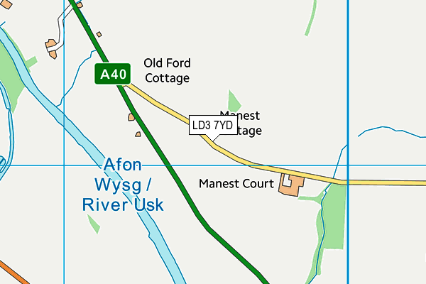 LD3 7YD map - OS VectorMap District (Ordnance Survey)