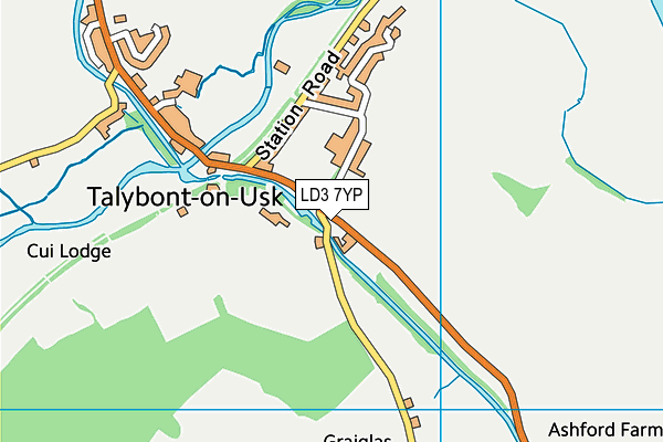 LD3 7YP map - OS VectorMap District (Ordnance Survey)