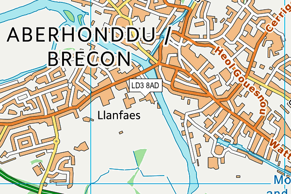 LD3 8AD map - OS VectorMap District (Ordnance Survey)