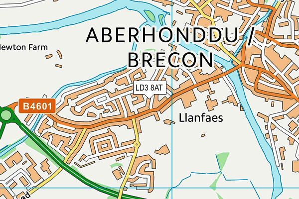 LD3 8AT map - OS VectorMap District (Ordnance Survey)