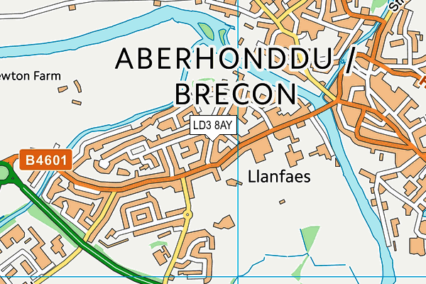 LD3 8AY map - OS VectorMap District (Ordnance Survey)