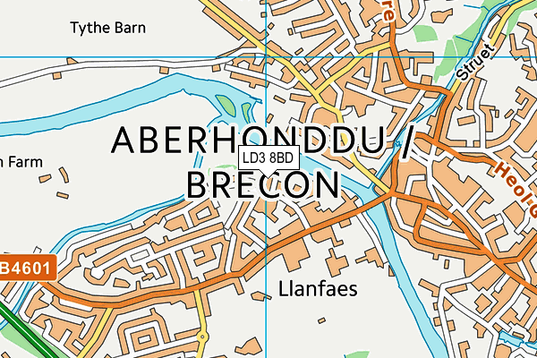 LD3 8BD map - OS VectorMap District (Ordnance Survey)