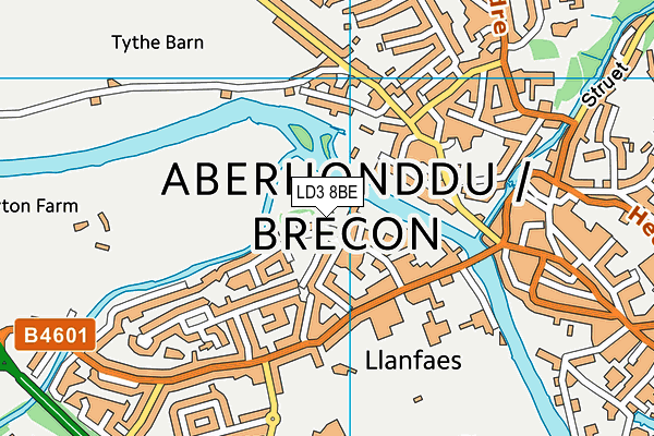 LD3 8BE map - OS VectorMap District (Ordnance Survey)