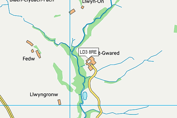 LD3 8RE map - OS VectorMap District (Ordnance Survey)