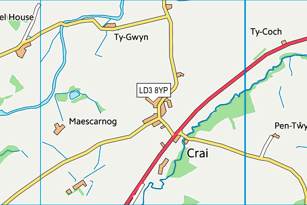 LD3 8YP map - OS VectorMap District (Ordnance Survey)