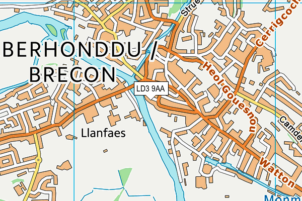 LD3 9AA map - OS VectorMap District (Ordnance Survey)