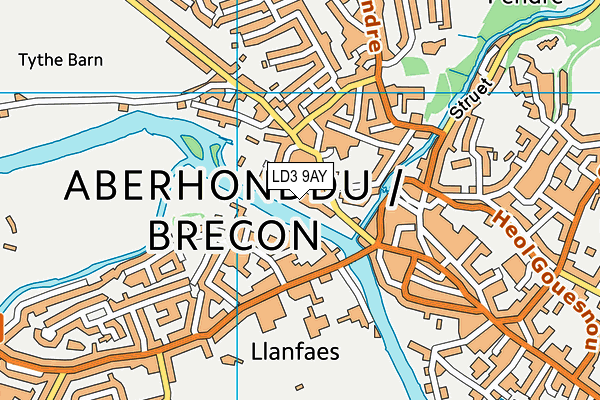 LD3 9AY map - OS VectorMap District (Ordnance Survey)