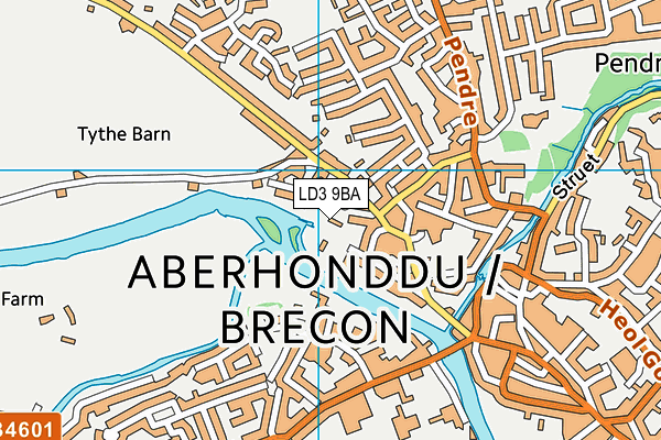 LD3 9BA map - OS VectorMap District (Ordnance Survey)