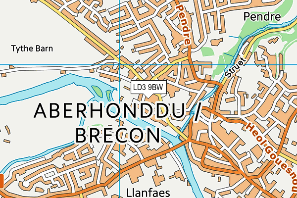 LD3 9BW map - OS VectorMap District (Ordnance Survey)