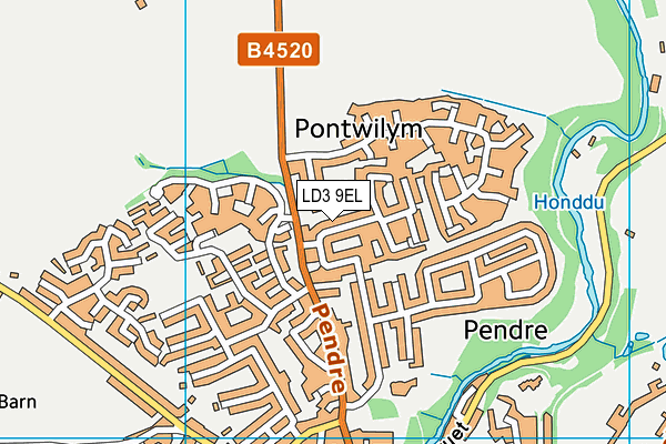 LD3 9EL map - OS VectorMap District (Ordnance Survey)