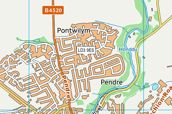 LD3 9ES map - OS VectorMap District (Ordnance Survey)