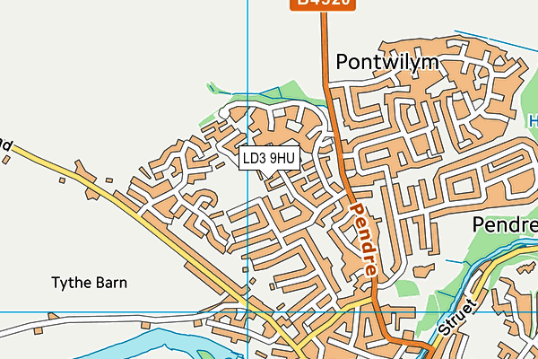 LD3 9HU map - OS VectorMap District (Ordnance Survey)