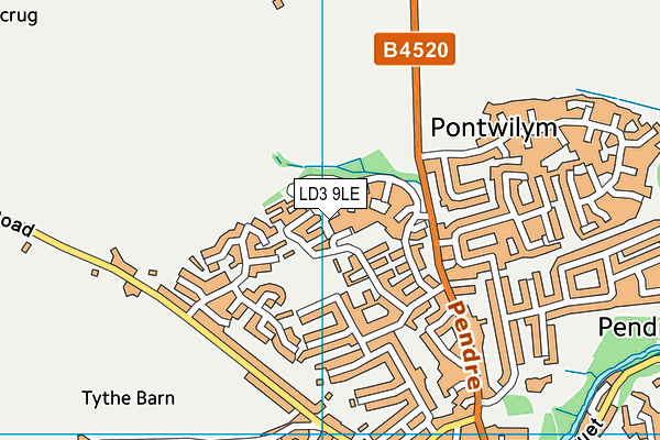 LD3 9LE map - OS VectorMap District (Ordnance Survey)