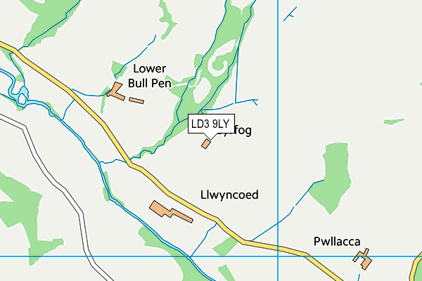 LD3 9LY map - OS VectorMap District (Ordnance Survey)