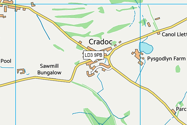 LD3 9PB map - OS VectorMap District (Ordnance Survey)