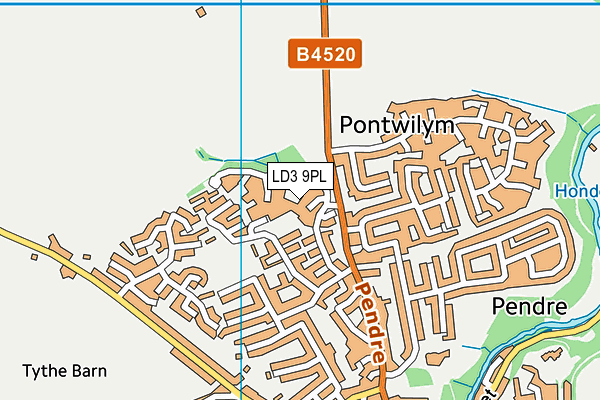 LD3 9PL map - OS VectorMap District (Ordnance Survey)