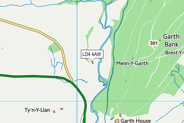 LD4 4AW map - OS VectorMap District (Ordnance Survey)