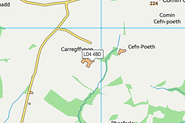 LD4 4BD map - OS VectorMap District (Ordnance Survey)