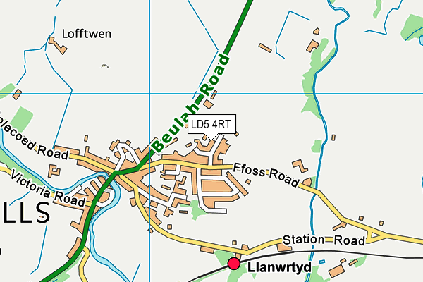 LD5 4RT map - OS VectorMap District (Ordnance Survey)