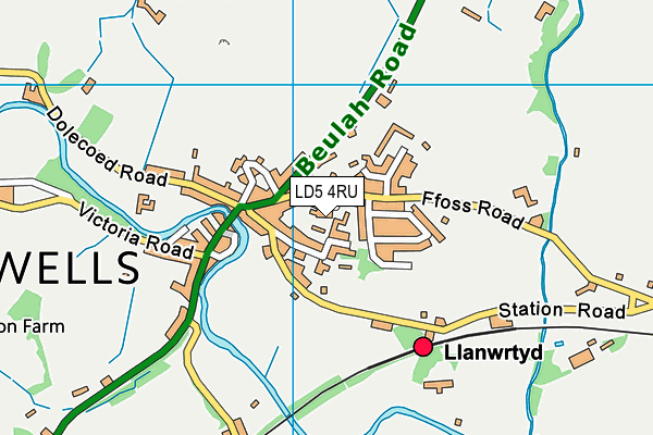 LD5 4RU map - OS VectorMap District (Ordnance Survey)