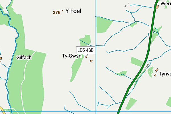 LD5 4SB map - OS VectorMap District (Ordnance Survey)