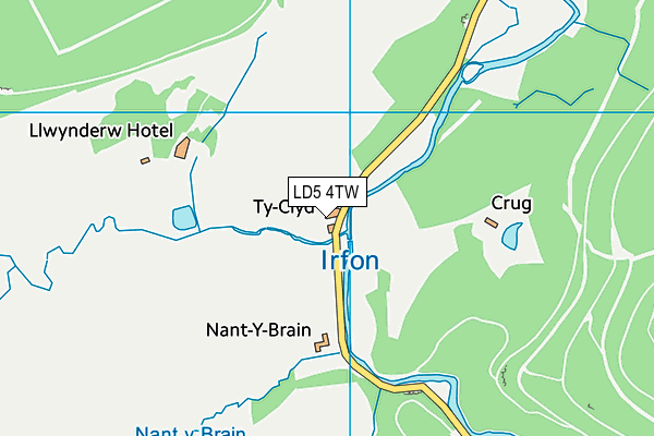 LD5 4TW map - OS VectorMap District (Ordnance Survey)