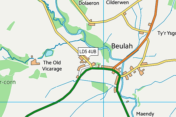 LD5 4UB map - OS VectorMap District (Ordnance Survey)