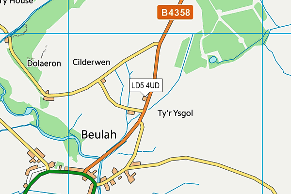 LD5 4UD map - OS VectorMap District (Ordnance Survey)