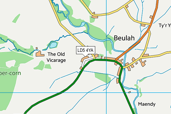 LD5 4YA map - OS VectorMap District (Ordnance Survey)