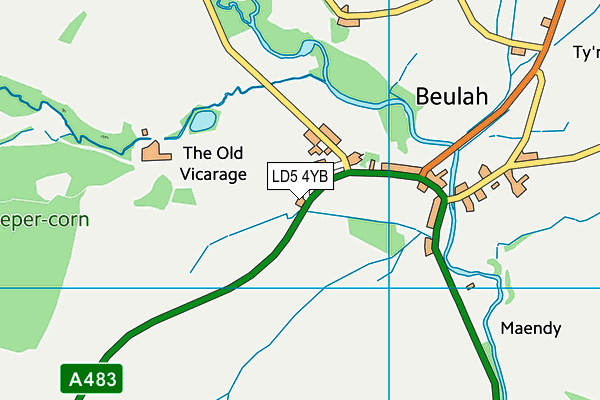 LD5 4YB map - OS VectorMap District (Ordnance Survey)
