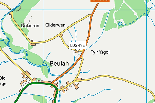 LD5 4YE map - OS VectorMap District (Ordnance Survey)