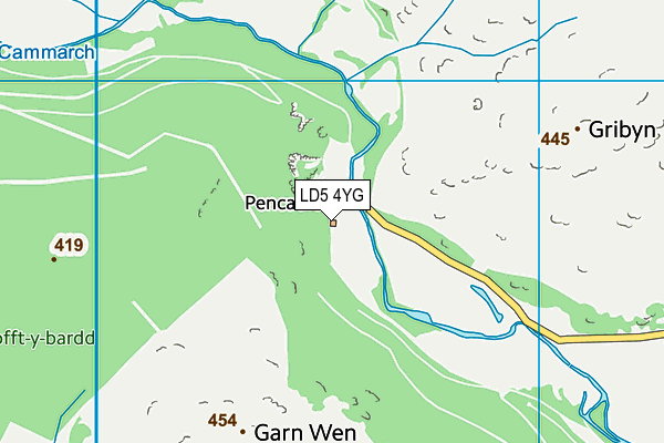 LD5 4YG map - OS VectorMap District (Ordnance Survey)