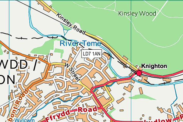 LD7 1AN map - OS VectorMap District (Ordnance Survey)