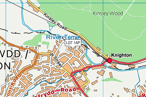 LD7 1AP map - OS VectorMap District (Ordnance Survey)