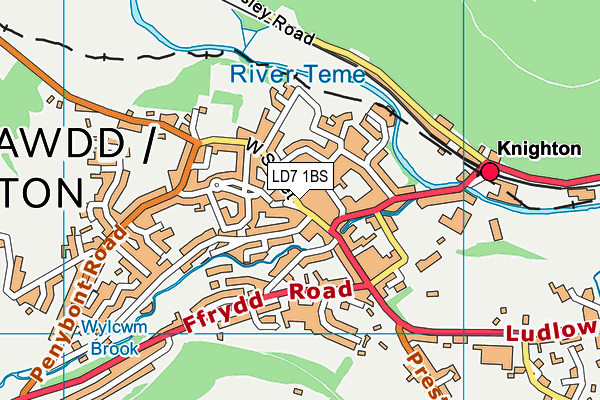 LD7 1BS map - OS VectorMap District (Ordnance Survey)