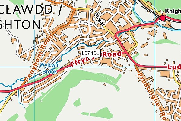 LD7 1DL map - OS VectorMap District (Ordnance Survey)