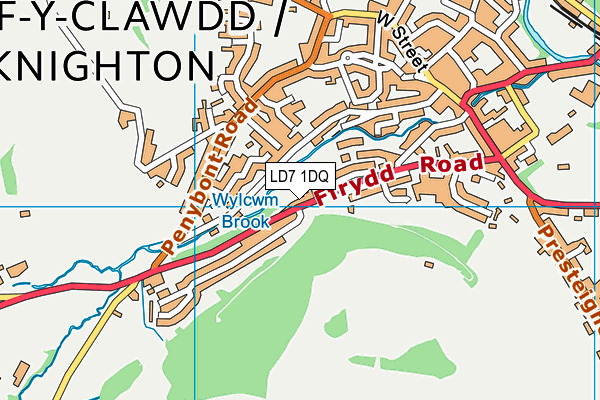 LD7 1DQ map - OS VectorMap District (Ordnance Survey)